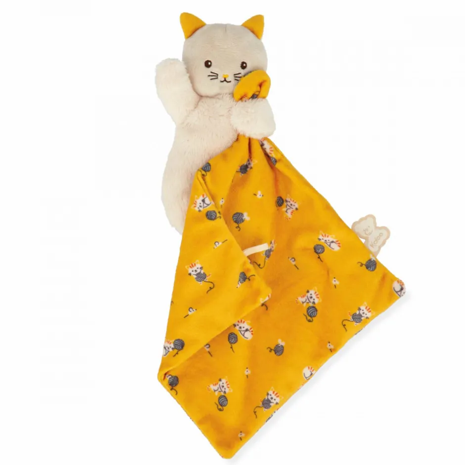 Doudou chat Carré douceur Jaune<Kaloo New