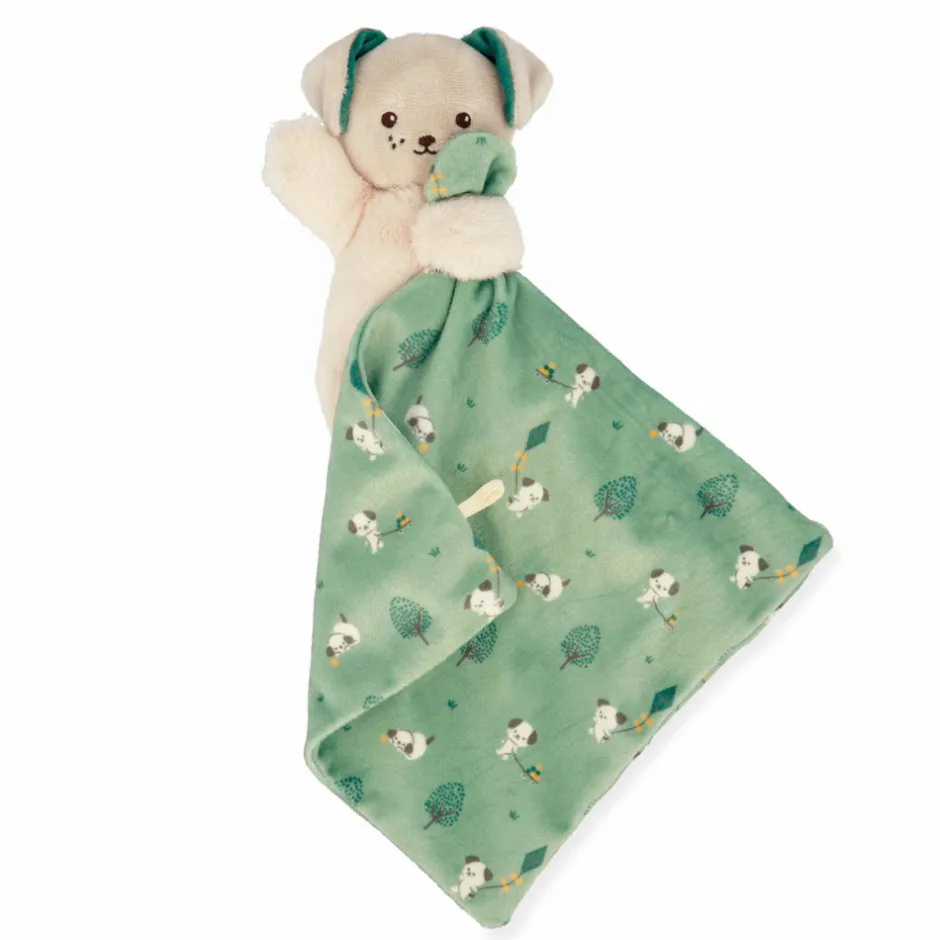 Doudou chien Carré douceur Vert<Kaloo Discount